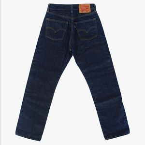 LEVI 501 DARK WASH RAW DENIM JEANS